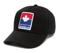 Dsquared2 Baseball Cap Icon Leaf Retro Logo Canvas Strapback, One Size, Black