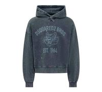 Dsquared2 Bros EST 1964 Logo Distressed Cypro Navy Blue Hoodie - XL