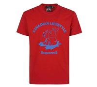 Dsquared2 Canadian Lifestyle Bear Design Red T-Shirt - XXL