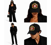Dsquared2 Catenacci Fighter Baseball Cap Icon Logo Hat Unisex Black Canvas