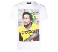 Dsquared2 Cool Fit Bob Marley Logo White T-Shirt