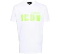 Dsquared2 Cool Fit Green Blur Icon Logo T-Shirt - White - XS