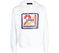 Dsquared2 Cool Fit Seven 24 Logo White Hoodie - L