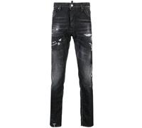 Dsquared2 Cool Guy Jean Black Paint Splattered Ripped Wash Jeans