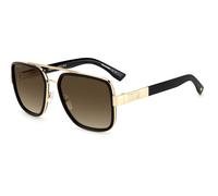 Dsquared2 D2 0060/S RHL/HA Man Sunglasses Acetate Gold / Black Brown Squared Shaded