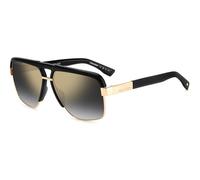 Dsquared2 Man D2 0084/S 2M2/FQ Sunglasses Metal Black/Gold Silver Squared Mirrored Shaded