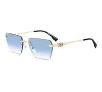 Dsquared2 D2 0102/S LKS/ST Man Sunglasses Metal Gold Light blue Squared Normal Shaded
