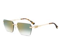 Dsquared2 D2 0102/S PEF/D6 Man Sunglasses Metal Gold Green Squared Mirrored Shaded