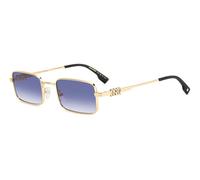 Dsquared2 D2 0104/S LKS/08 Man Sunglasses Metal Gold Blue Squared Normal Shaded