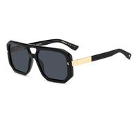 Dsquared2 D2 0105/S 807/2K Man Sunglasses Acetate Black Grey Squared Normal Anti-glare