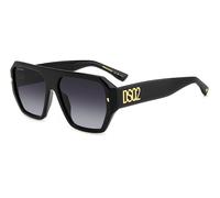 Dsquared2 D2 0128/S 807/9O Man Sunglasses Acetate Black Grey Squared Normal Shaded