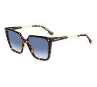 Dsquared2 D2 0135/S 086/08 Woman Sunglasses Acetate Havana Light blue Squared Shaded