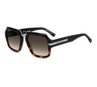 Dsquared2 D2 0159/S WR7/HA Man Sunglasses Acetate Black Brown Squared Normal Shaded
