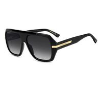 Dsquared2 D2 0160/S 807/9O Man Sunglasses Acetate Black Grey Squared Normal Shaded