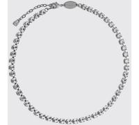 DSQUARED2 D2 Silver-Tone Metal Choker Necklace with Set Rhinestones - Size: OS - female