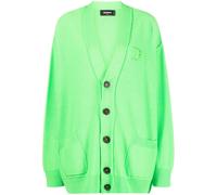 DSQUARED2 embroidered-logo virgin wool cardigan - Green XS