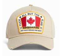 Dsquared2 Fck Flag Logo Baseball Cap Black Canvas Unisex Adjustable Strap