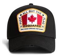 Dsquared2 Fck Flag Logo Baseball Cap Black Canvas Unisex Adjustable Strap