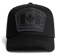 Dsquared2 Fck Flag Logo Baseball Cap Black Canvas Unisex Adjustable Strap