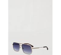 DSQUARED2 Grey Metal Aviator Sunglasses with Double Bridge and Gradient Lenses - Size: 61 - male