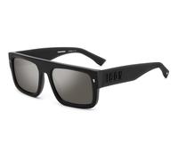 Dsquared2 ICON 0008/S 003/T4 Man Sunglasses Plastic Black-opaque Silver Geometric Mirror