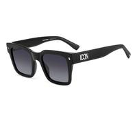 Dsquared2 ICON 0010/S 807/9O Man Sunglasses Acetate Black Grey Squared Normal Shaded