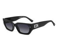 Dsquared2 ICON 0017/S 807/9O Woman Sunglasses Acetate Black Grey Squared Shaded