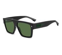 Dsquared2 ICON 0030/S 7ZJ/QT Man Sunglasses Acetate Black Green Squared Normal