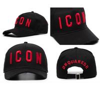 Dsquared2 Icon Baseball Cap Cotton Canvas Black Red Bnwt Adjustable
