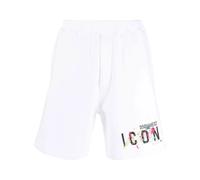 DSQUARED2 Icon cotton track shorts - White M
