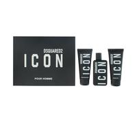 Dsquared2 Icon Pour Homme Eau De Parfum 100ml, Shower Gel 100ml + Aftershave Balm 100ml Gift Set 100ml
