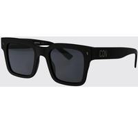 DSQUARED2 Icon Rectangular Black Acetate Sunglasses with Applied Logo - Size: 51 - male