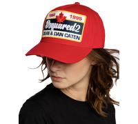 Dsquared2 Iconic Oversized Patch Twin Baseball Cap Hat