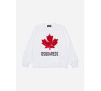 Dsquared2 Kids Maple Leaf Logo Sweatshirt in White - White - 14 Yrs