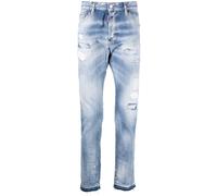 DSQUARED2 logo-patch distressed washed jeans - Blue 46