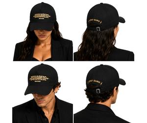 Dsquared2 Macho Alpha Baseball Cap Icon Logo Unisex Black Canvas One Size