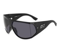 Dsquared2 Man Dsquared2 D2 0124/S ANS/IR Sunglasses Plastic Black Grey Wraparound Normal