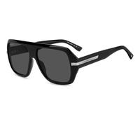 Dsquared2 Man Dsquared2 D2 0160/S 807/IR Sunglasses Acetate Black Grey Squared Normal