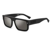 Dsquared2 Man ICON 0008/S 003/T4 Sunglasses Plastic Black-opaque Silver Geometric Mirror