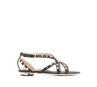 DSQUARED2 maple leaf studded flat sandals - Black 35-37-38-40