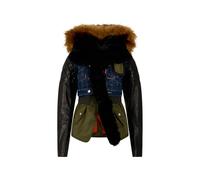 DSQUARED2 medium white & black spots hybrid nylon parka - Green 38-40-42-44