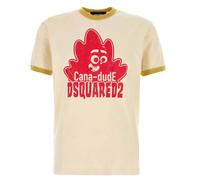 Dsquared2 Mens Cana-dude Logo Milk T-shirt - Brown Cotton - Size Small