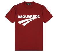 Dsquared2 Mens Cigarette Fit Brand Logo Burgundy T-Shirt - Red - Size Medium