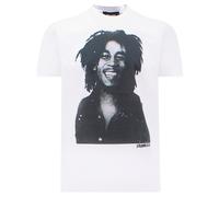 Dsquared2 Mens Cool Fit Bob Marley Quote Design White T-Shirt Cotton - Size X-Large