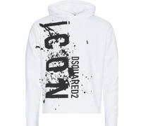Dsquared2 Mens Cool Fit Icon Splash Logo White Hoodie Cotton - Size X-Large