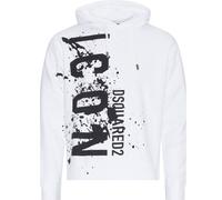 Dsquared2 Men's Cool Fit Icon Splash Logo White Hoodie | Size: Large Dsquared2 White L