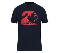 Dsquared2 Mens Cool Fit Maple Leaf Dark Navy Blue T-Shirt Cotton - Size Small