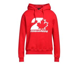 Dsquared2 Mens Cool Fit Maple Leaf Red Hoodie Cotton - Size X-Large