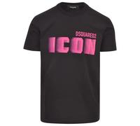 Dsquared2 Mens Cool Fit Pink Blur Icon Logo Black T-Shirt Cotton - Size X-Large