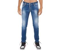 (38R, Blue) DSquared2 Mens Cropped Slim Jeans